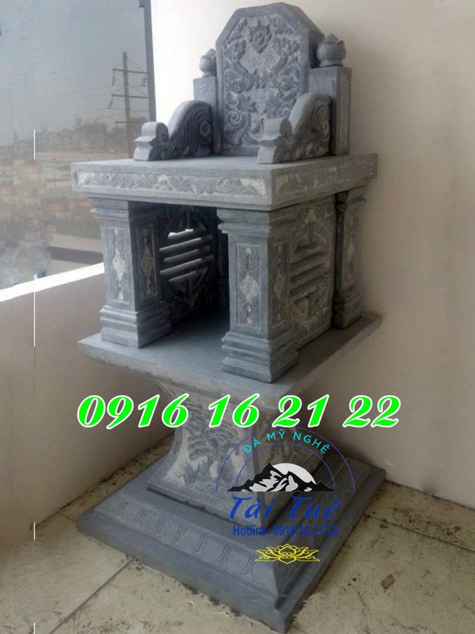 Mẫu am miếu bằng đá thờ thần linh thổ địa 2 tầng 06