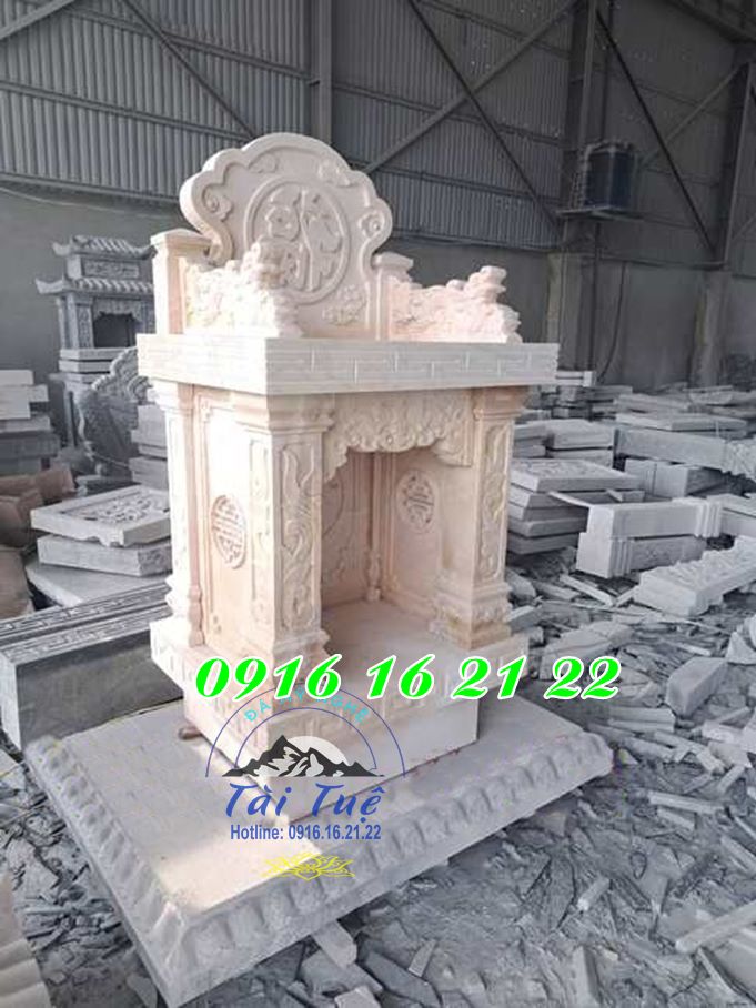 Mẫu am miếu bằng đá thờ thần linh thổ địa 2 tầng 12