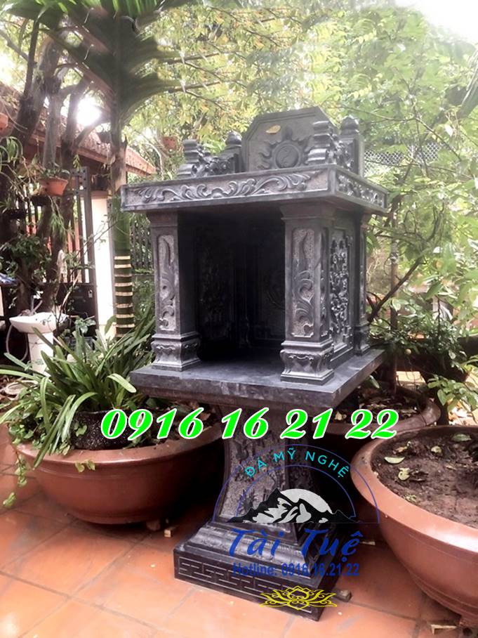 Mẫu am miếu bằng đá thờ thần linh thổ địa 2 tầng 14