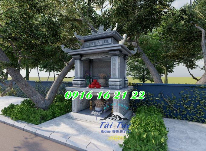 Mẫu am miếu thờ thần linh thổ địa 2 tầng 3 tầng bằng đá thờ ngoài trời