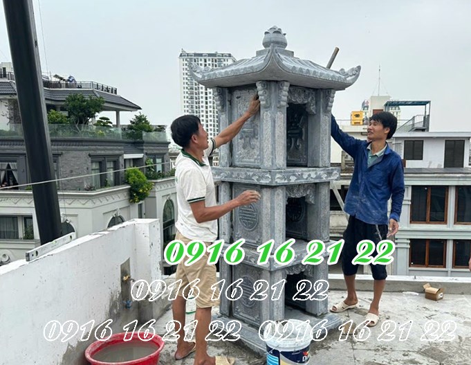 Mẫu am miếu thờ thần linh thổ địa thờ ngoài trời 3 tầng bằng đá Mẫu am miếu thờ thần linh thổ địa thờ ngoài trời 3 tầng bằng đá