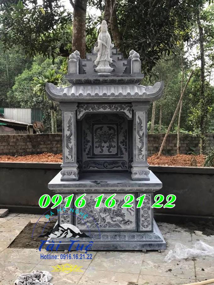 Mẫu am thờ thần linh thổ địa 2 tầng bằng đá
