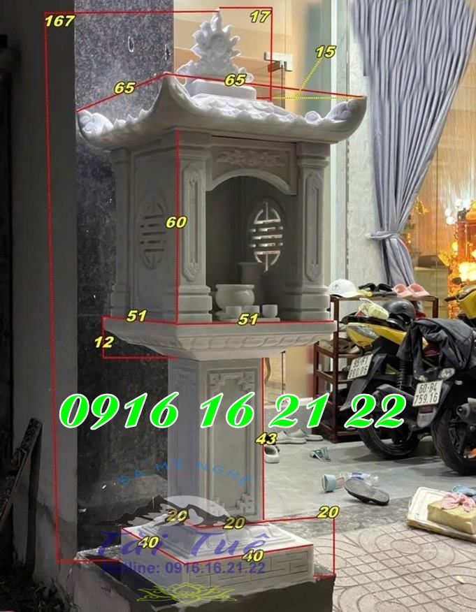 Mẫu bàn thờ đá lộ thiên ngoài trời tại Ninh Thuận kích thước chuẩn phong thủy