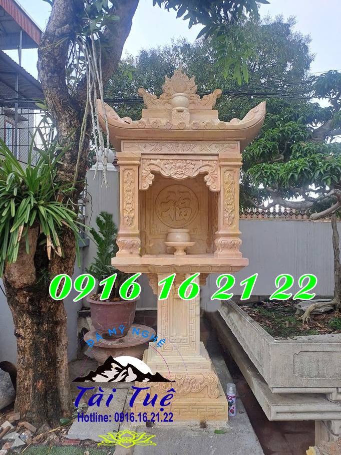 Mẫu bàn thờ thiên bằng đá có mái tại Bình Thuận 02 Mẫu bàn thờ thiên bằng đá có mái tại Bình Thuận 02