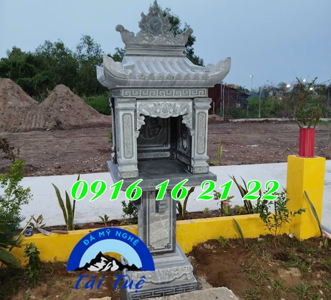 Mẫu cây hương thờ ngoài trời bằng đá môt mái Mẫu cây hương thờ ngoài trời bằng đá môt mái