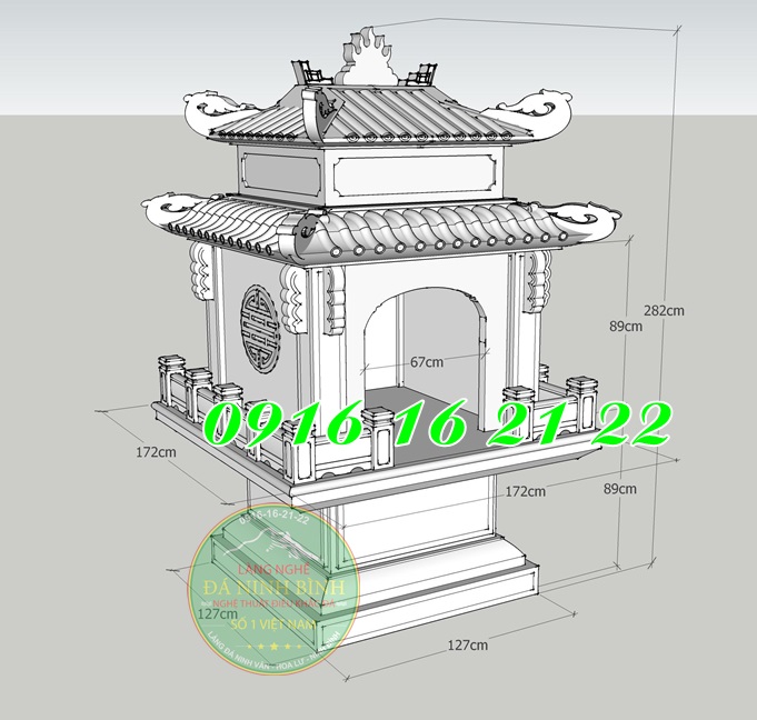 Mẫu thiết kế kích thước miếu thờ Chúa Thượng Ngàn bằng đá Mẫu thiết kế kích thước miếu thờ Chúa Thượng Ngàn bằng đá