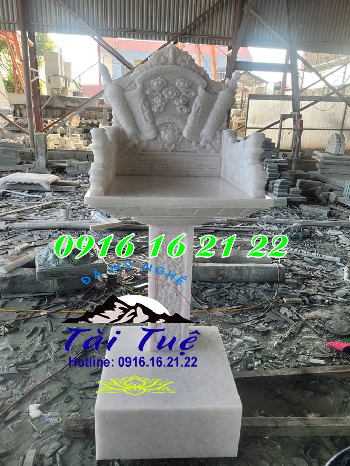 Mẫu bàn thờ Thiên đá trắng 2 tầng không mái tại Bà Rịa-Vũng Tàu Mẫu bàn thờ Thiên đá trắng 2 tầng không mái tại Bà Rịa-Vũng Tàu