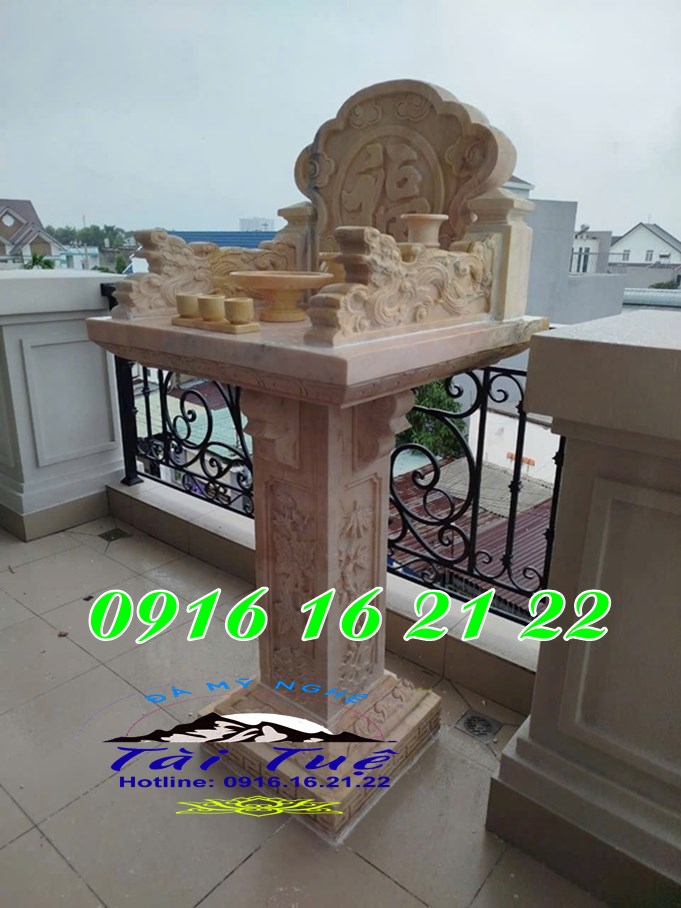 Mẫu bàn thờ đá vàng thờ trên sân thượng tại Bà Rịa-Vũng Tàu Mẫu bàn thờ đá vàng thờ trên sân thượng tại Bà Rịa-Vũng Tàu