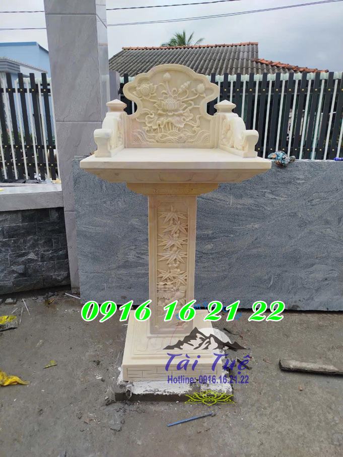 Mẫu bàn thờ không mái bằng đá vàng thờ ngoài trời tại Bà Rịa-Vũng Tàu Mẫu bàn thờ không mái bằng đá vàng thờ ngoài trời tại Bà Rịa-Vũng Tàu