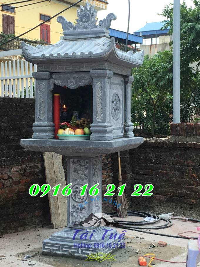 Mẫu bàn thờ tiền chủ bằng đá xanh đen một mái tại Sài Gòn Mẫu bàn thờ tiền chủ bằng đá xanh đen một mái tại Sài Gòn