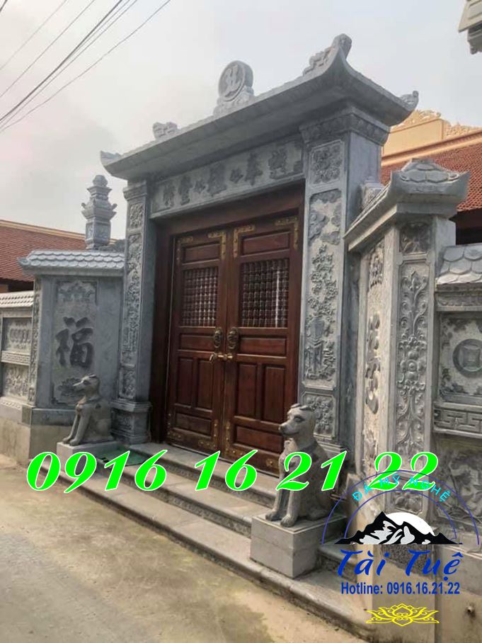 Cổng nhà thờ họ từ đường bằng đá một mái tại Quảng Ninh Cổng nhà thờ họ từ đường bằng đá một mái tại Quảng Ninh