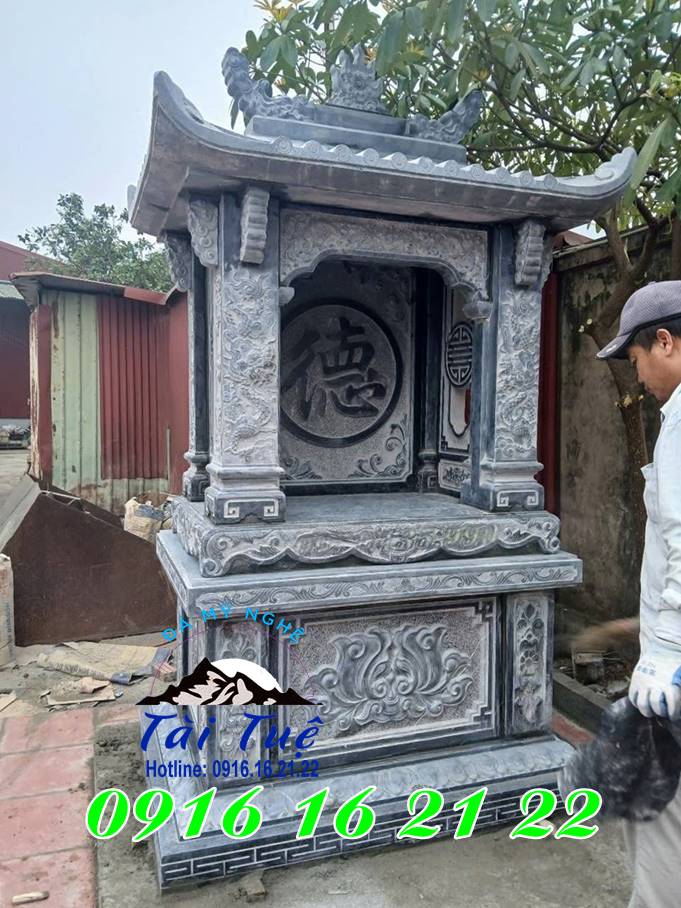 Am thờ đá chạm khắc hoa sen Am thờ đá chạm khắc hoa sen