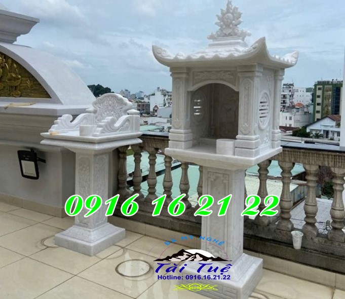 Mẫu 77 cây hương đá thờ thiên có mái tại Bình Định Mẫu 77 cây hương đá thờ thiên có mái tại Bình Định